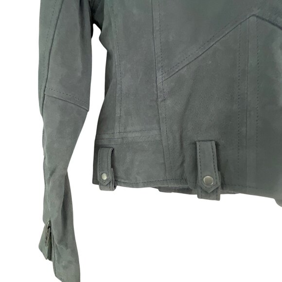 Blanknyc Women's Suede Leather Moto Jacket Size XS Grey Bikercore Rocker Outdoor - Picture 8 of 11